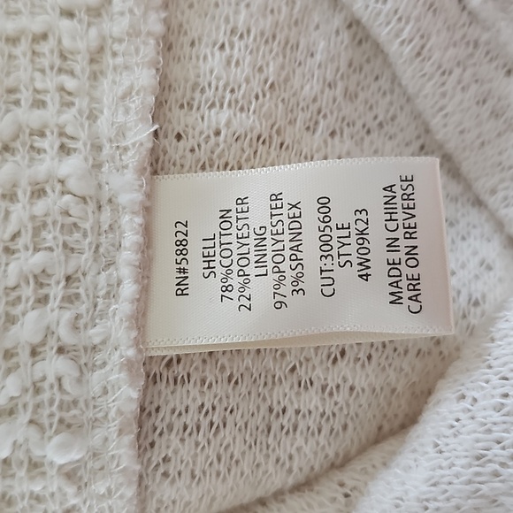 NWT Max Studio Frayed Trim/Fringe Longline Cardigan Cream Open Jacket 2X - Picture 3 of 16